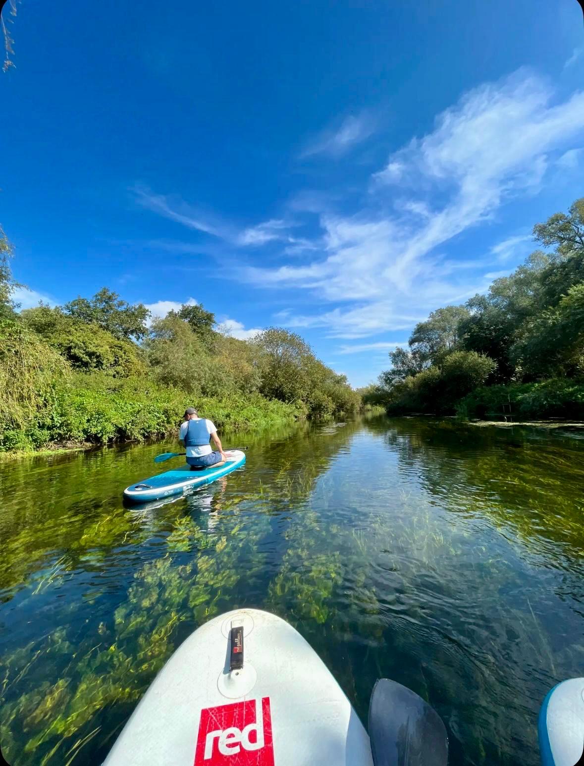 Paddleboarding on a River